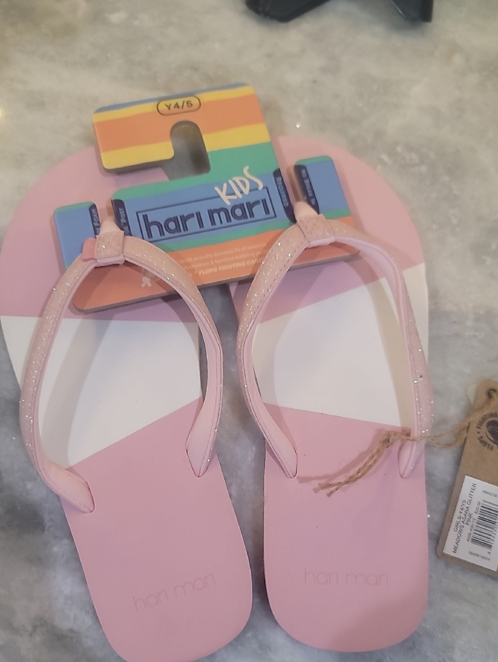 Hari Mari Girls Glitter Flip Flops